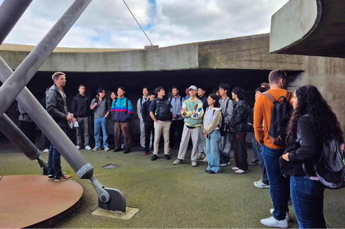 Participants of the 2026 International Joint Graduate Course in Sustainable Energy Conversion & the Environment tour the Energy Bunker in Hamburg, Germany.